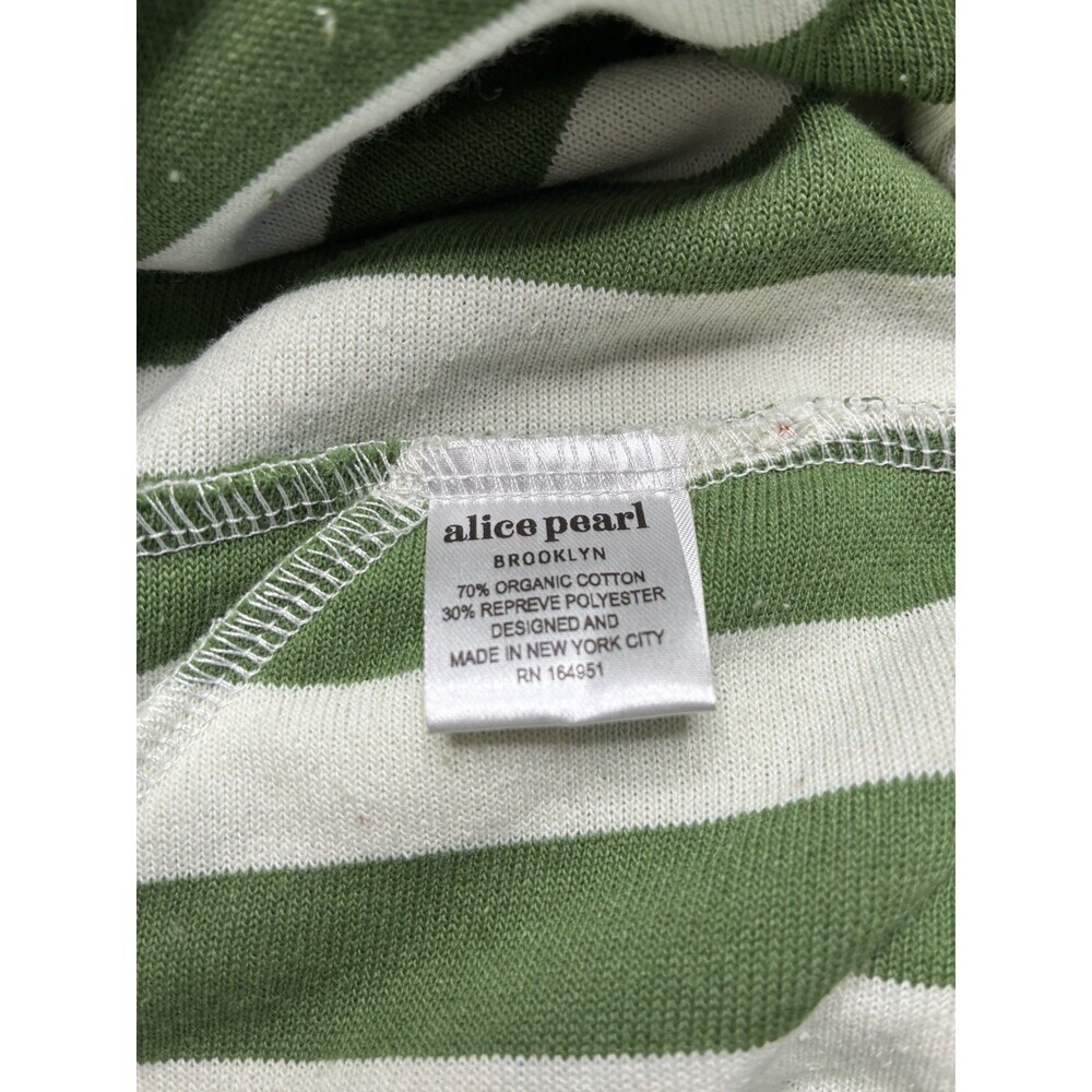Alice Pearl Weekend Shorts Terrycloth Green Stripes Size Large - Picture 6 of 7